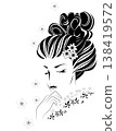 Woman's face, Japanese hairstyle, kimono 138419572