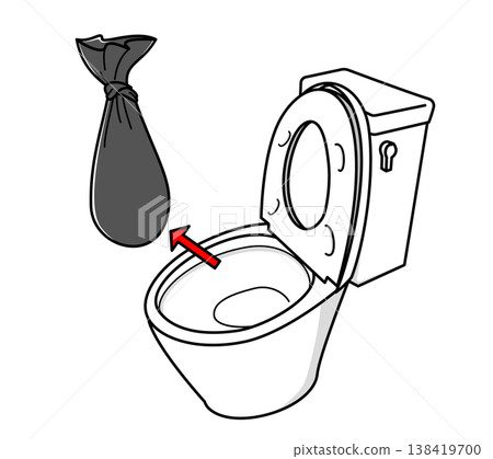 如何使用緊急廁所：紮緊垃圾袋的開口並將其取下。 138419700