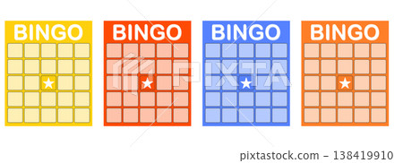 Bingo card template blank with star, luck lotto board game. Bingo ticket empty. Bingo icon, for numbers. Bingo card template blank with star, luck lotto board game. Bingo ticket empty. Bingo icon, for numbers. 138419910