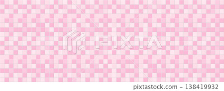 Pink tile with a mosaic classic squares, bathroom or pool background. Wall and floor in kitchen, bathroom, toilet. Square ceramic tiled, brick grid pattern. Pink tile with a mosaic classic squares, bathroom or pool background. Wall and floor in kitchen, bathroom, toilet. Square ceramic tiled, brick grid pattern. 138419932