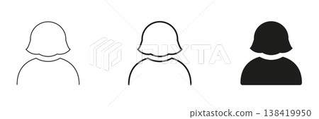 Female User Profile Avatar Line And Solid Icon Set. User Identification, Account Representation, And Social Media Profile Outline And Silhouette Symbol Collection. Isolated Vector Illustration Female User Profile Avatar Line And Solid Icon Set. User Identification, Account Representation, And Social Media Profile Outline And Silhouette Symbol Collection. Isolated Vector Illustration 138419950
