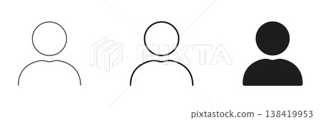 User Profile Avatar Line And Solid Icon Set. User Identification, Account Management, And Profile Outline And Silhouette Symbol Collection. Isolated Vector Illustration 138419953