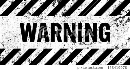 Warning sign with black diagonal lines. Attention, danger or caution symbol. Construction site signage, road safety notice, hazard banner, security alert shield. Vector illustration Warning sign with black diagonal lines. Attention, danger or caution symbol. Construction site signage, road safety notice, hazard banner, security alert shield. Vector illustration 138419978