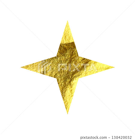 Golden star, sunburst symbol. Shiny gold foil. Vintage sunbeam symbol. Shopping labels, sale sticker, quality mark. Modern art. Wedding, greeting card decoration elements. Vector illustration Golden star, sunburst symbol. Shiny gold foil. Vintage sunbeam symbol. Shopping labels, sale sticker, quality mark. Modern art. Wedding, greeting card decoration elements. Vector illustration 138420032