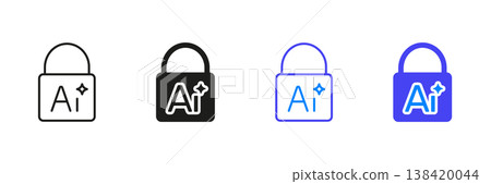 Ai Security Lock Line And Solid Icon Set. Artificial Intelligence Protection And Data Privacy Outline And Silhouette Symbol Collection. Cybersecurity And Innovation. Isolated Vector Illustration Ai Security Lock Line And Solid Icon Set. Artificial Intelligence Protection And Data Privacy Outline And Silhouette Symbol Collection. Cybersecurity And Innovation. Isolated Vector Illustration 138420044
