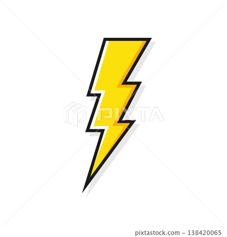 Lightning bolt icon isolated on white background. Vintage flash symbol, thunderbolt with grunge texture. Simple lightning strike sign. Vector illustration Lightning bolt icon isolated on white background. Vintage flash symbol, thunderbolt with grunge texture. Simple lightning strike sign. Vector illustration 138420065