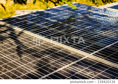 Differences between a freshly cleaned photovoltaic panel and dust covered energy collector Differences between a freshly cleaned photovoltaic panel and dust covered energy collector 138420116