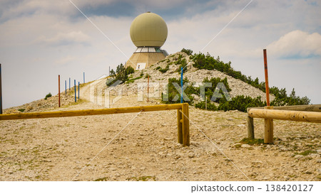 Aviation radar installation, Mont Ventoux, Haute Provence, Provence, France. Aviation radar installation, Mont Ventoux, Haute Provence, Provence, France. 138420127