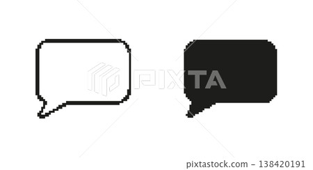 Speech Bubble Pixel Art Icon Set. Communication And Messaging Symbol Collection. Chat And Dialogue. Isolated Vector Illustration Speech Bubble Pixel Art Icon Set. Communication And Messaging Symbol Collection. Chat And Dialogue. Isolated Vector Illustration 138420191