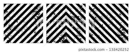 Warning sign with black diagonal lines. Attention, danger or caution symbol. Construction site signage, road safety notice, hazard banner, security alert shield. Vector illustration Warning sign with black diagonal lines. Attention, danger or caution symbol. Construction site signage, road safety notice, hazard banner, security alert shield. Vector illustration 138420252