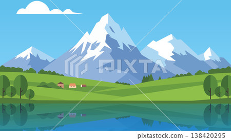 landscape with mountains 138420295