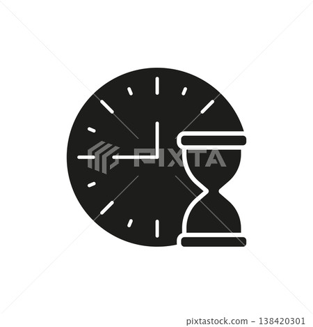 Clock With Hourglass Solid Icon. Time Management, Deadline, And Productivity Tracking Silhouette Symbol. Efficient Scheduling And Task Planning. Isolated Vector Illustration Clock With Hourglass Solid Icon. Time Management, Deadline, And Productivity Tracking Silhouette Symbol. Efficient Scheduling And Task Planning. Isolated Vector Illustration 138420301