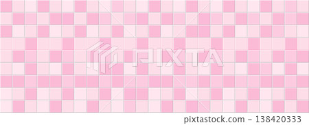 Pink tile with a mosaic classic squares, bathroom or pool background. Wall and floor in kitchen, bathroom, toilet. Square ceramic tiled, brick grid pattern. Pink tile with a mosaic classic squares, bathroom or pool background. Wall and floor in kitchen, bathroom, toilet. Square ceramic tiled, brick grid pattern. 138420333
