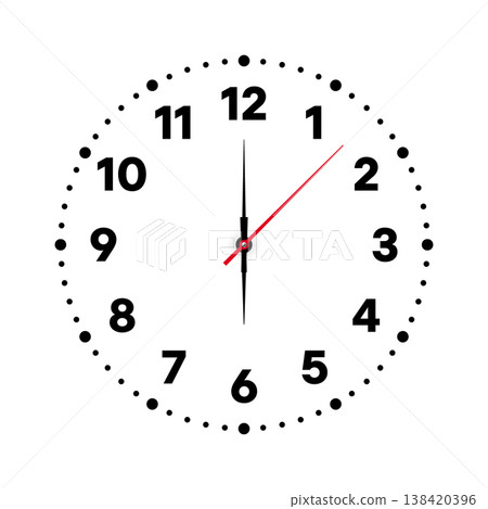Mechanical clock face with arabic numerals, bezel. Watch dial with minute, hour marks and numbers. Timer or stopwatch element. Blank measuring circle scale with divisions. Vector illustration Mechanical clock face with arabic numerals, bezel. Watch dial with minute, hour marks and numbers. Timer or stopwatch element. Blank measuring circle scale with divisions. Vector illustration 138420396