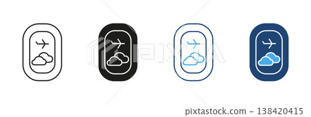 Airplane Window View Icon Set. Travel Experience, Aviation Journey, And In-Flight Perspective Symbol Collection. Airplane And Clouds Illustration. Isolated Vector Illustration Airplane Window View Icon Set. Travel Experience, Aviation Journey, And In-Flight Perspective Symbol Collection. Airplane And Clouds Illustration. Isolated Vector Illustration 138420415