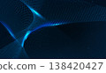 Futuristic technology background with flowing blue light dots, mesh wave and cyber space concept 138420427