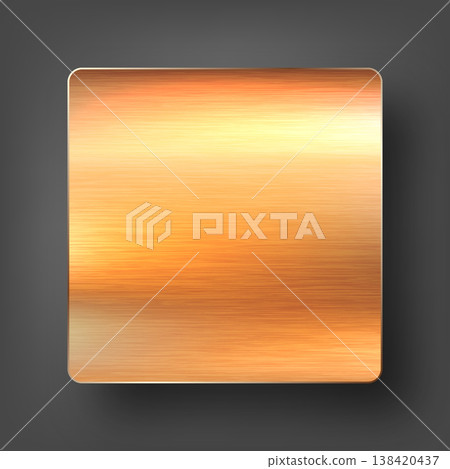 Realistic metal banner. Brushed steel or aluminium plate. Polished metal surface. Old grunge texture with scratches. Vector illustration 138420437