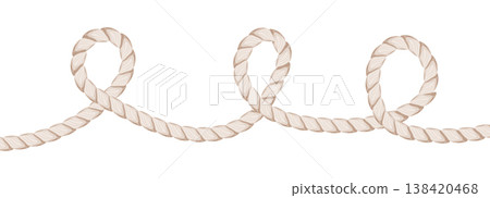 Rope brush simple decorative rope for frames and borders. Marine rope texture. Thick cord or wire element set. Rope brush simple decorative rope for frames and borders. Marine rope texture. Thick cord or wire element set. 138420468