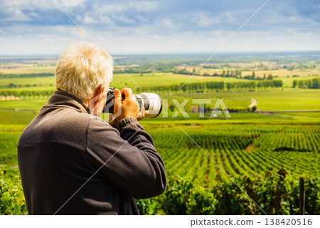 Tourist visit vineyard region, Burgundy in France. Tourist visit vineyard region, Burgundy in France. 138420516