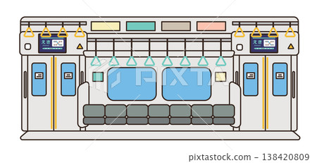 Illustration of the inside of a train 138420809