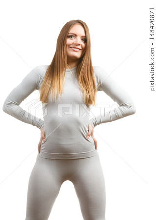 Fit woman in thermolinen underwear Fit woman in thermolinen underwear 138420871