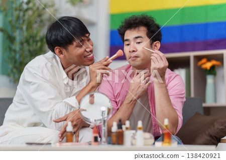 Diverse beauty and LGBTQ representation in makeup application 138420921