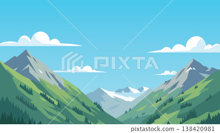 mountain landscape with blue sky mountain landscape with blue sky 138420981