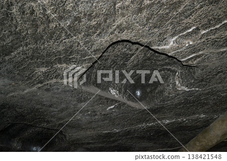 Close Up of marine Salt lake texture and sea salt particles. High quality photo 138421548