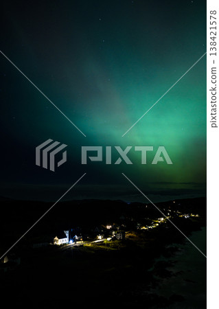 The Aurora Borealis, the northern lights, showing up above Portnoo in County Donegal, Ireland The Aurora Borealis, the northern lights, showing up above Portnoo in County Donegal, Ireland 138421578