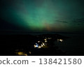 The Aurora Borealis, the northern lights, showing up above Portnoo in County Donegal, Ireland 138421580