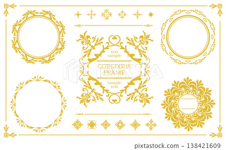 Elegant gold-decorated frame 138421609