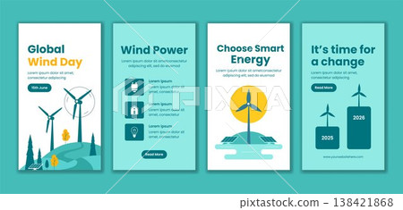 Global Wind Day Flat Cartoon Hand Drawn Social Media Story Background Template Global Wind Day Flat Cartoon Hand Drawn Social Media Story Background Template 138421868