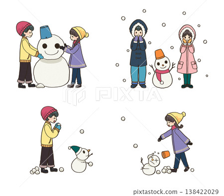 孩子們在雪地裡盡情玩耍 138422029