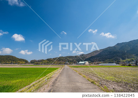 A single road cutting through the countryside - Azuchi, Omihachiman City, Shiga Prefecture A single road cutting through the countryside - Azuchi, Omihachiman City, Shiga Prefecture 138422045