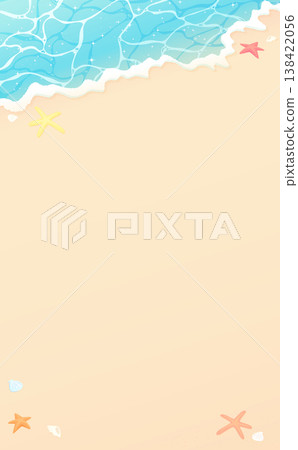 波光粼粼的海浪和沙灘背景（垂直圖） 138422056