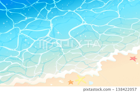 波光粼粼的海岸線背景（水平） 138422057