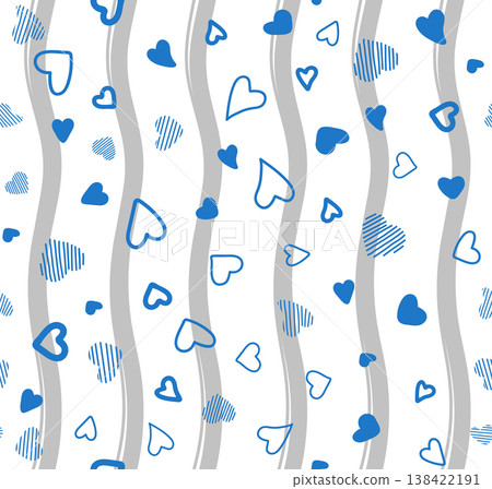 a blue heart. a pattern with hearts. cute decor. vector illustration a blue heart. a pattern with hearts. cute decor. vector illustration 138422191