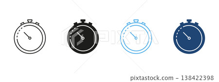 Stopwatch Icon Set. Time Management, Precision Timing, And Countdown Tracking Symbol Collection. Versatile Design For Sports, Events, And Productivity. Isolated Vector Illustration Stopwatch Icon Set. Time Management, Precision Timing, And Countdown Tracking Symbol Collection. Versatile Design For Sports, Events, And Productivity. Isolated Vector Illustration 138422398