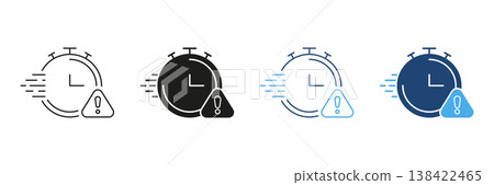 Stopwatch With Exclamation Mark Solid Icon Set. Urgent Deadline, Time Management, And Alert Notification Silhouette Symbol Collection. Efficiency And Punctuality. Isolated Vector Illustration Stopwatch With Exclamation Mark Solid Icon Set. Urgent Deadline, Time Management, And Alert Notification Silhouette Symbol Collection. Efficiency And Punctuality. Isolated Vector Illustration 138422465