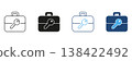 Briefcase With Key Icon Set. Security, Access Control, And Business Confidentiality Outline And Silhouette Symbol Collection. Secure Document Management. Isolated Vector Illustration 138422492