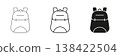 Backpack Line And Solid Icon Set. Travel, School, And Outdoor Gear Outline And Silhouette Symbol Collection. Versatile Bag Design For Various Activities. Isolated Vector Illustration 138422504
