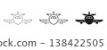 Airplane Front View Line And Solid Icon Set. Aviation, Travel, And Transportation Outline And Silhouette Symbol Collection. Aircraft Design And Flight Concept. Isolated Vector Illustration 138422505