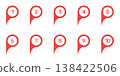 Numbered Location Pin Solid Icon Set. Sequential Navigation, Route Planning, And Geolocation Markers Silhouette Symbol Collection. Map Pointer With Numbers. Isolated Vector Illustration 138422506