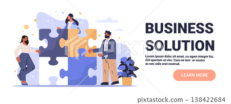 Business solution teamwork collaboration people assembling puzzle pieces abstract background office plant website banner Business solution teamwork collaboration people assembling puzzle pieces abstract background office plant website banner 138422684