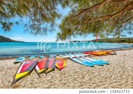 Breathtaking  view of  Palombaggia and Tamaricciu beaches. 138422755