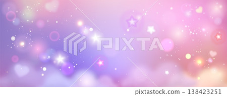 Unicorn rainbow background with pink gradient sky 138423251