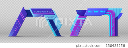 Sport event arch mockups on transparent background Sport event arch mockups on transparent background 138423256