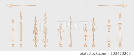 Elegant art deco golden border elements, dividers Elegant art deco golden border elements, dividers 138423263