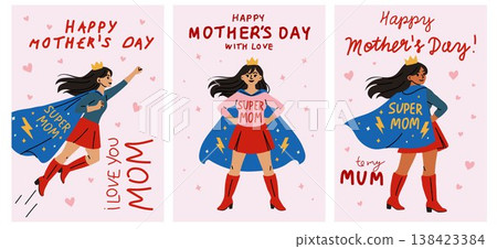 Happy Mothers Day Superhero Mom Card Collection 138423384