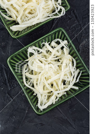 Shredded Dried Squid, Traditional Snack Food Shredded Dried Squid, Traditional Snack Food 138423923